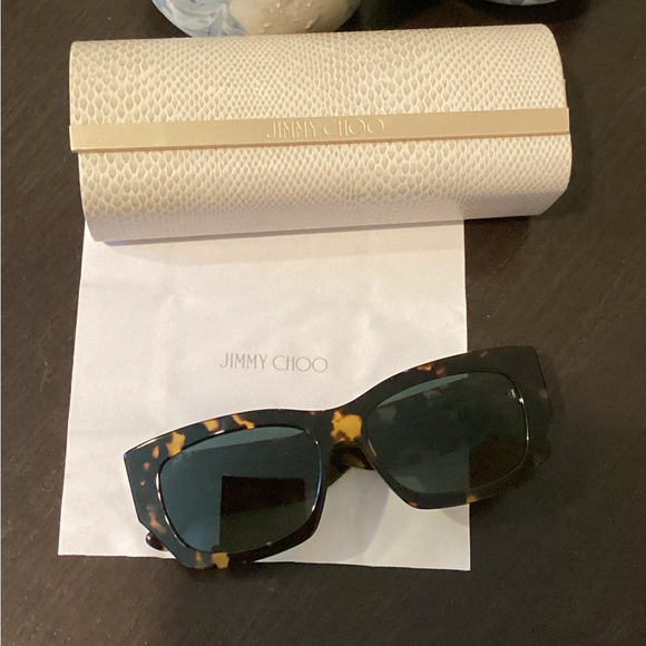 Brand new jimmy choo Havana sunglasses Tortoise shell frames w/ green lenses. - Picture 11 of 15